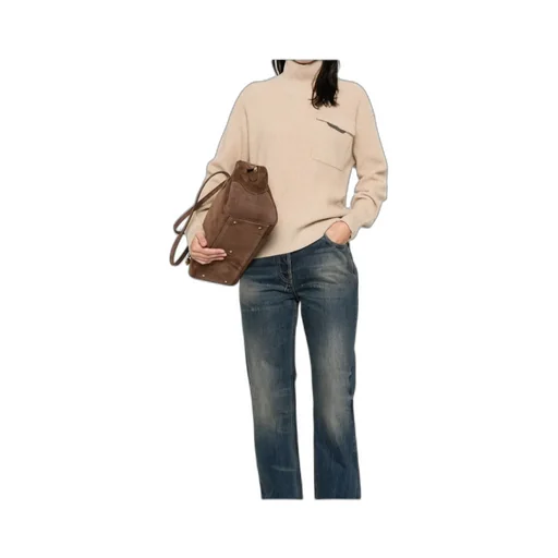 Ribbed High-Neck Sweater