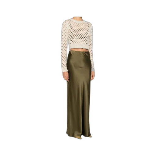 Open-Knit Sequin Embellishment Sweater