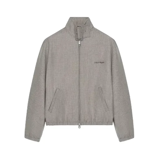 Courrges Buckle Zipped Houndstooth Bomber Jacket