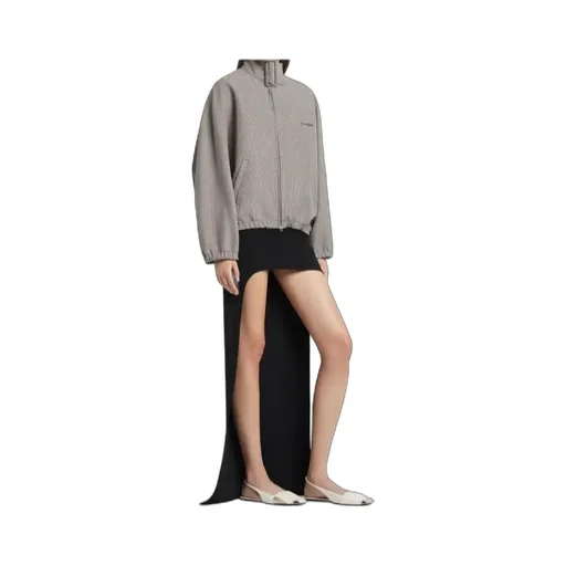 Courrges Buckle Zipped Houndstooth Bomber Jacket