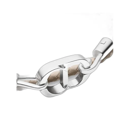 Cd Icon Woven Leather Double Bracelet