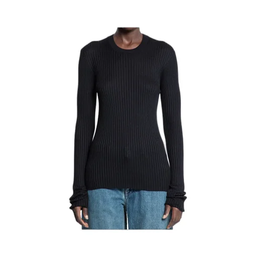 Long-Sleeve Ribbed-Knit Top