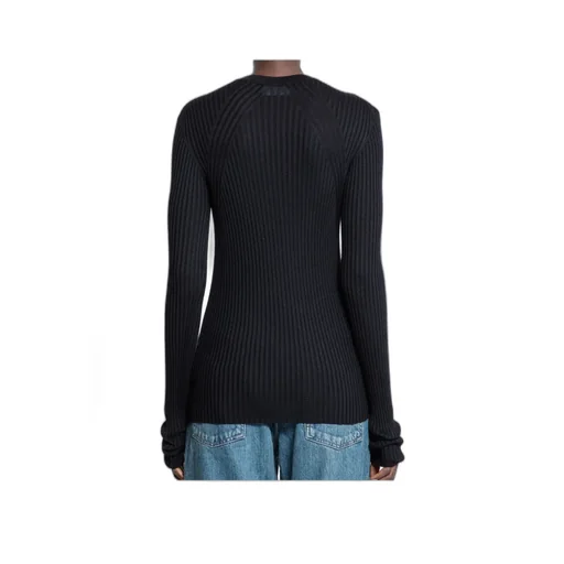 Long-Sleeve Ribbed-Knit Top