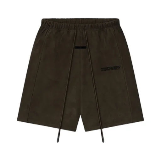 Relaxed Suede-Effect Drawstring Shorts