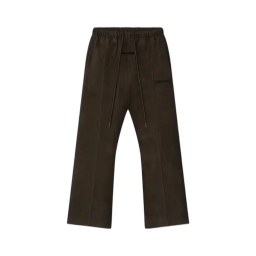 Suede-Effect Flared Track Pants