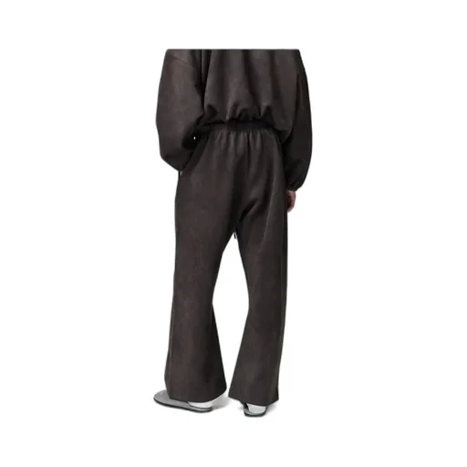 Suede-Effect Flared Track Pants