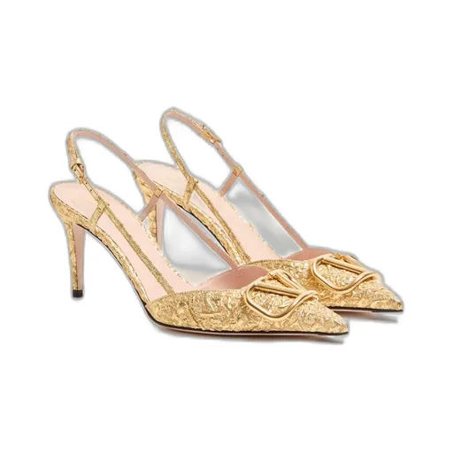 Valentino Vlogo Signature Pointed Toe Slingback Pumps
