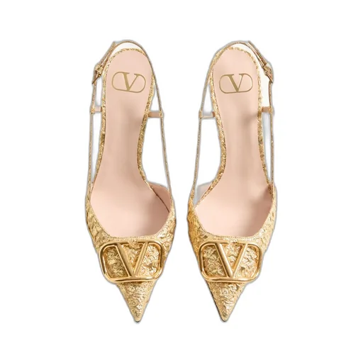 Valentino Vlogo Signature Pointed Toe Slingback Pumps