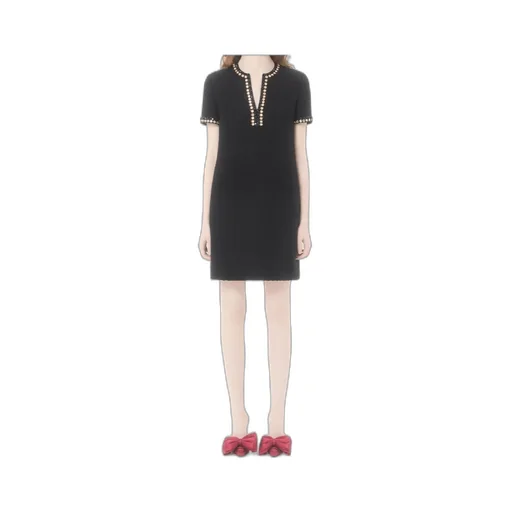 Embroidered Canestrello Tweed Short Dress