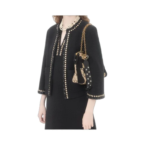 Embroidered Canestrello Tweed Short Dress