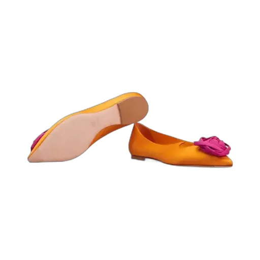 Rose Vivier Ballerinas In Satin