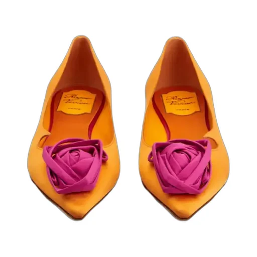 Rose Vivier Ballerinas In Satin