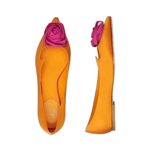 Rose Vivier Ballerinas In Satin