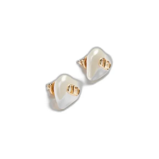 Vlogo Signature Metal And Pearl Earrings