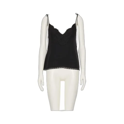 Valentino Lace Trim V-Neck Top