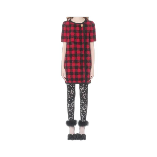 Short Dress In Damier Tweed