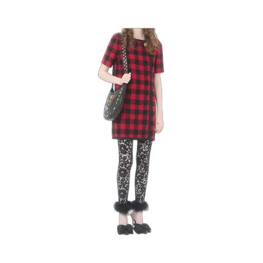 Short Dress In Damier Tweed