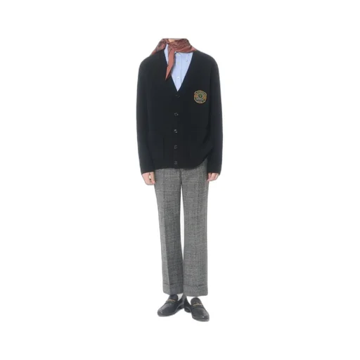 Valentino Wool Cardigan With Embroidered Valentino Patch