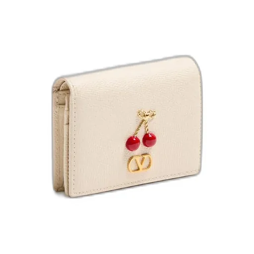 Valentino Cherryfic Logo Plaque Wallet