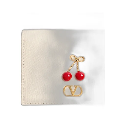 Valentino Cherryfic Logo Plaque Wallet