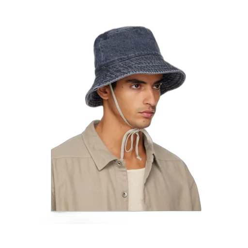 Rick Owens Drkshdw Drawstring Denim Bucket Hat