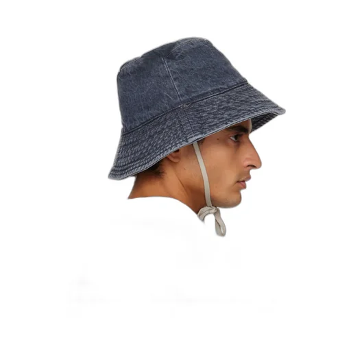 Rick Owens Drkshdw Drawstring Denim Bucket Hat
