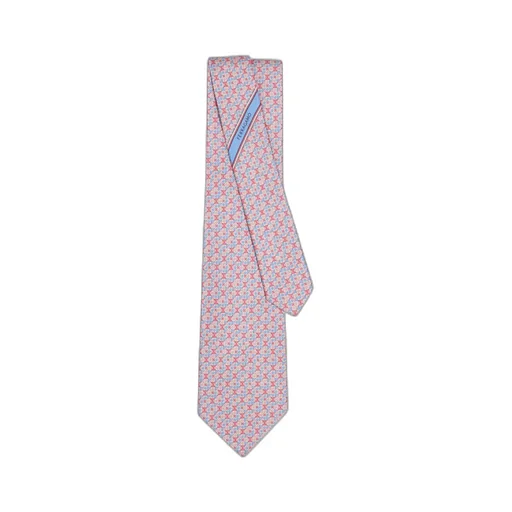 Gancini Square Print Silk Tie