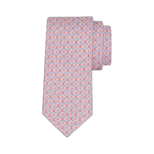 Gancini Square Print Silk Tie
