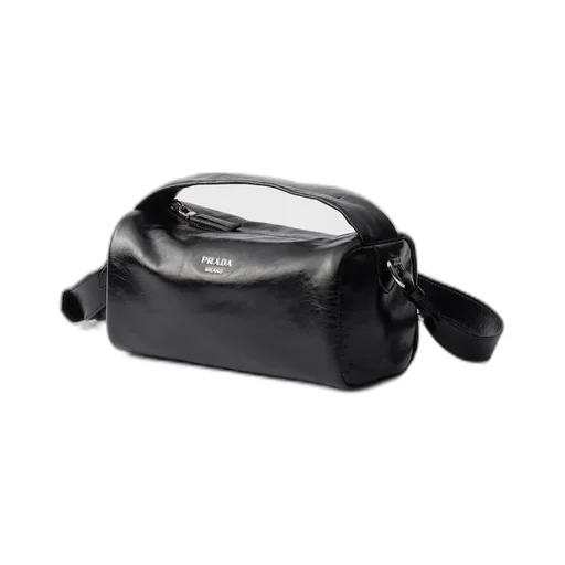 Prada Logo-Detailed Zip-Up Shoulder Bag