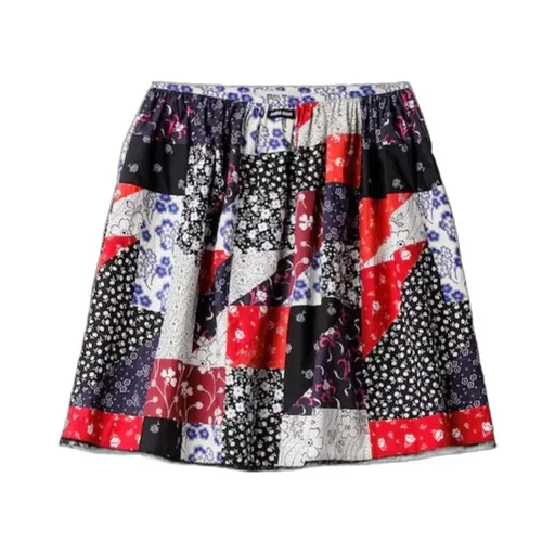 Patchwork Poplin Skirt