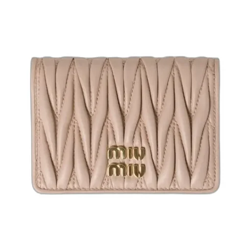Miu Miu Logo-Lettering Matelassé Cardholder