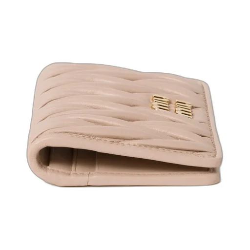 Miu Miu Logo-Lettering Matelassé Cardholder