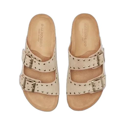 Scarosso Delilah Stud-Embellished Slip-On Sandals