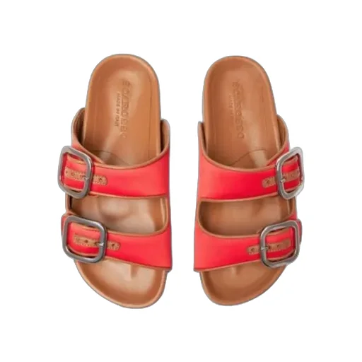 Scarosso Isa Double-Buckle Open-Toe Slides