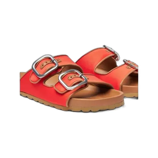 Scarosso Isa Double-Buckle Open-Toe Slides