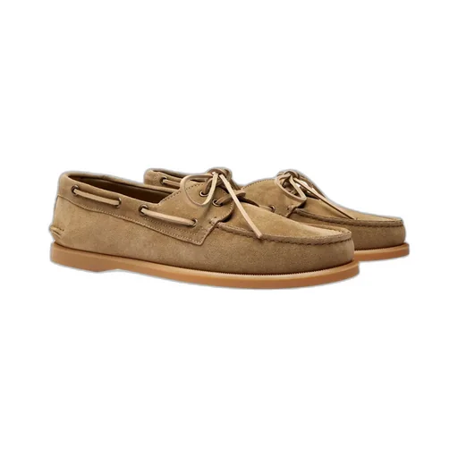Scarosso Morgan Round-Toe Lace-Up Boat Shoes