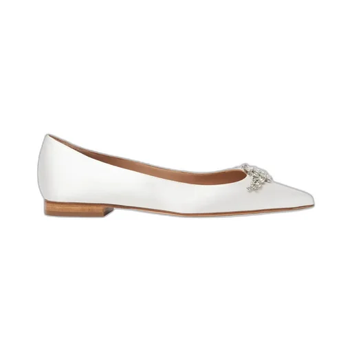 Scarosso Iris Embellished Satin Ballet Flats
