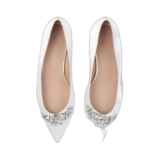 Scarosso Iris Embellished Satin Ballet Flats