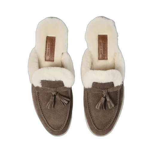 Scarosso Lucrezia Shearling Slip-On Mules