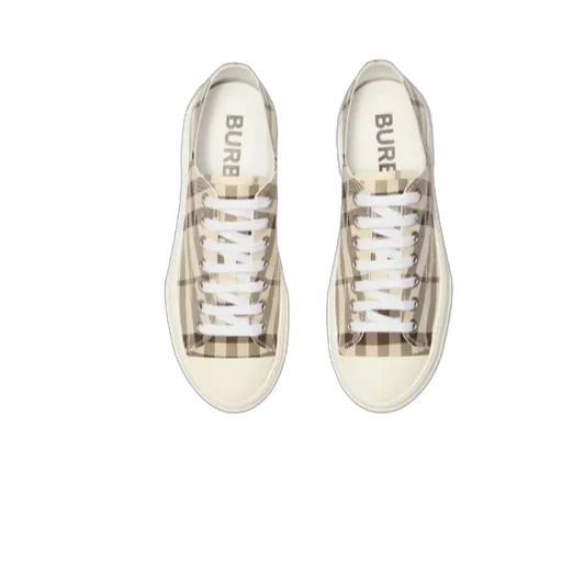 Burberry Checked Lace-Up Sneakers