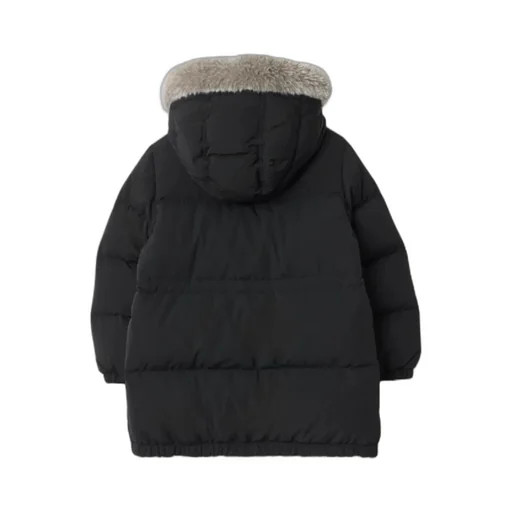 Faux Fur Trim Nylon Puffer Coat
