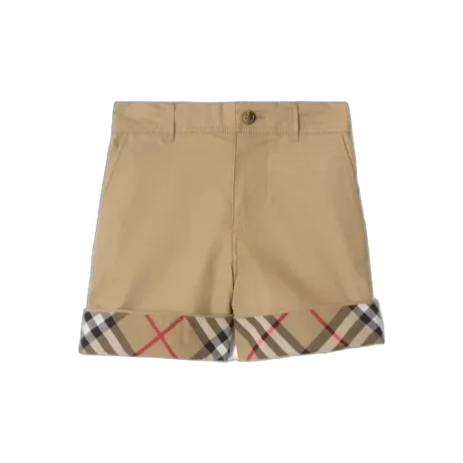 Burberry Kids Check Cuff Shorts