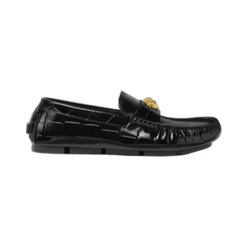 Versace Embossed Drivers Loafers
