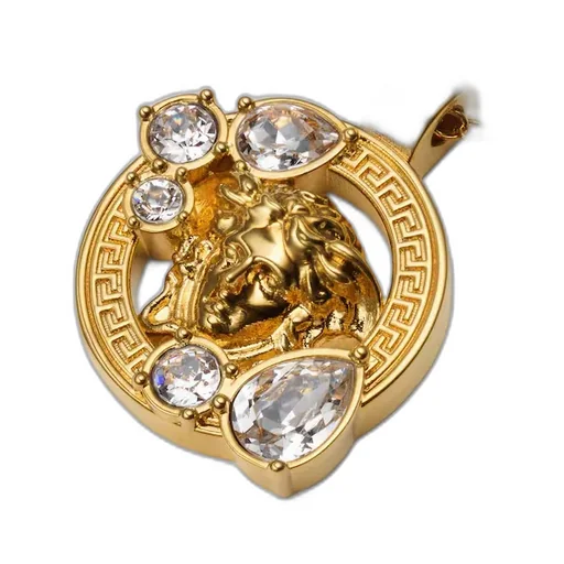 Versace Embellished Pendant Necklace