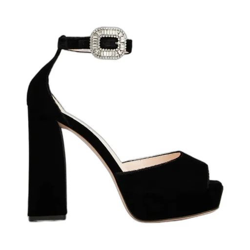 Roger Vivier Velvet Platform Sandals