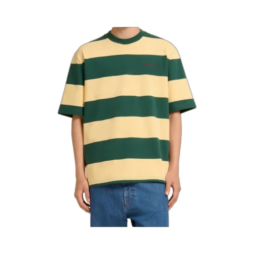 Green And Yellow Maxi-Stripe Cotton T-Shirt