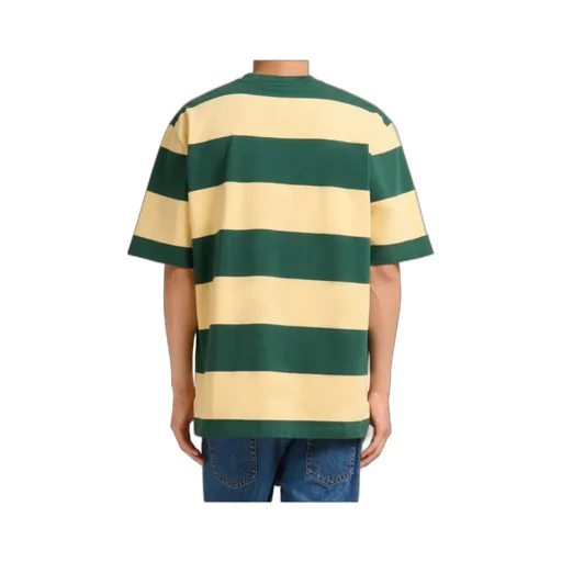 Green And Yellow Maxi-Stripe Cotton T-Shirt