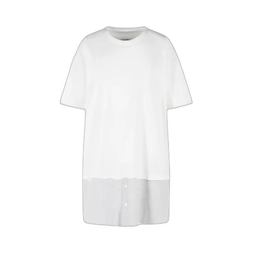 Mm6 Maison Margiela Crewneck Panelled Dress