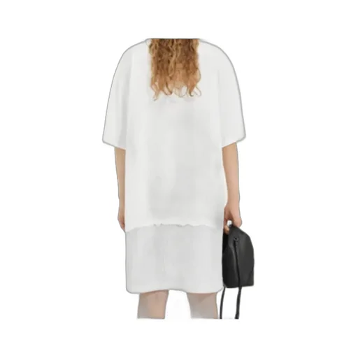 Mm6 Maison Margiela Crewneck Panelled Dress