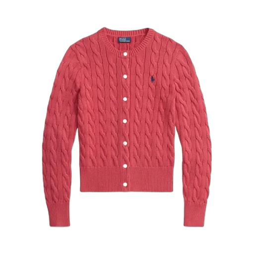 Polo Ralph Lauren Logo Embroidered Cable-Knit Cardigan